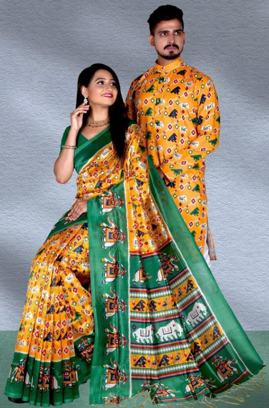 Yellow Green Sarre Kurta